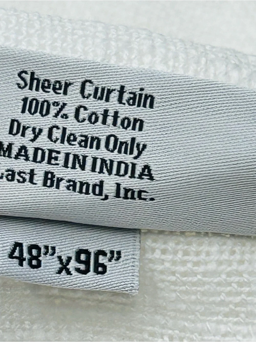 NWOT QUINCE Set Of 2 48x96 Cotton Sheer Curtains White 1117